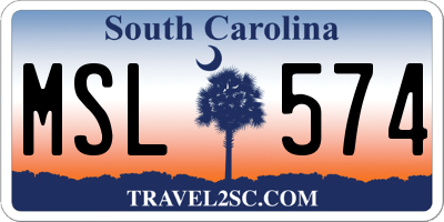 SC license plate MSL574