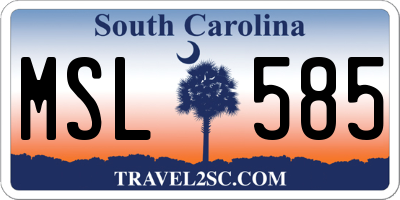 SC license plate MSL585