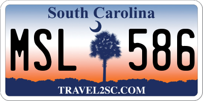 SC license plate MSL586