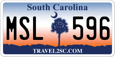 SC license plate MSL596