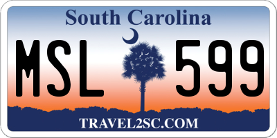 SC license plate MSL599