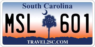 SC license plate MSL601
