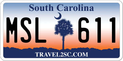 SC license plate MSL611