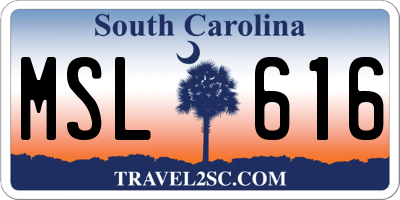 SC license plate MSL616