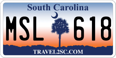 SC license plate MSL618