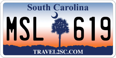 SC license plate MSL619