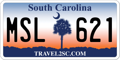SC license plate MSL621