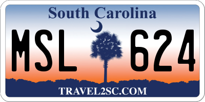 SC license plate MSL624