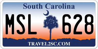 SC license plate MSL628
