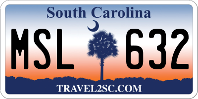 SC license plate MSL632