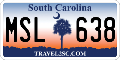 SC license plate MSL638