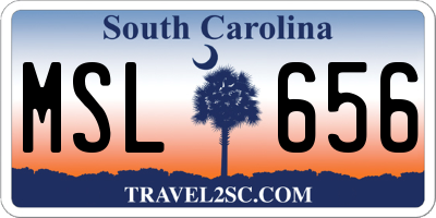 SC license plate MSL656