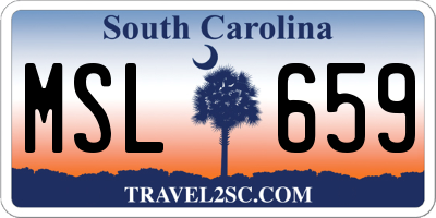 SC license plate MSL659