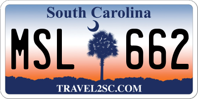 SC license plate MSL662