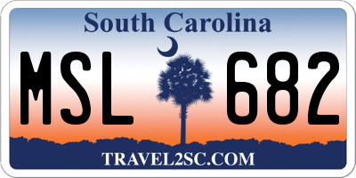 SC license plate MSL682