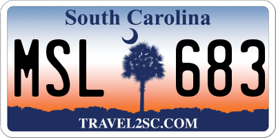 SC license plate MSL683