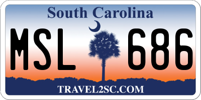SC license plate MSL686