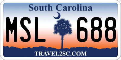 SC license plate MSL688