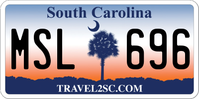 SC license plate MSL696