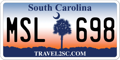 SC license plate MSL698