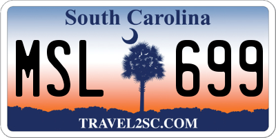 SC license plate MSL699