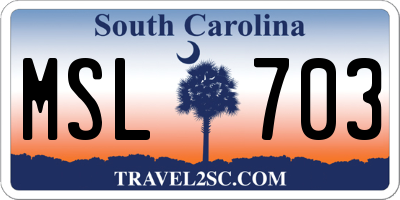 SC license plate MSL703
