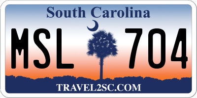 SC license plate MSL704