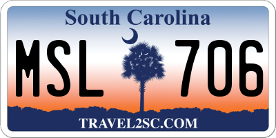 SC license plate MSL706