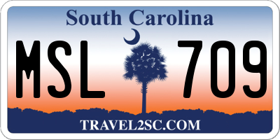 SC license plate MSL709