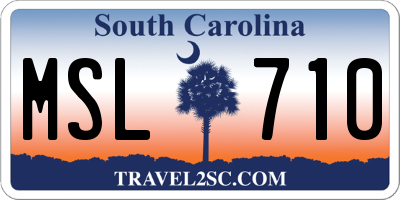 SC license plate MSL710