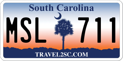 SC license plate MSL711