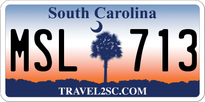 SC license plate MSL713