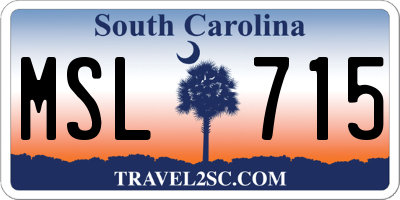 SC license plate MSL715