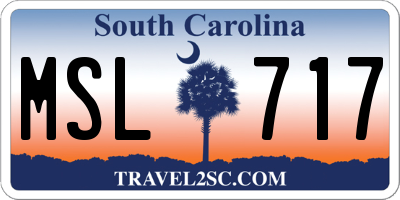 SC license plate MSL717