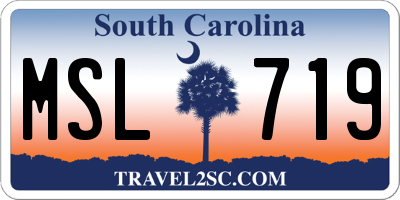 SC license plate MSL719