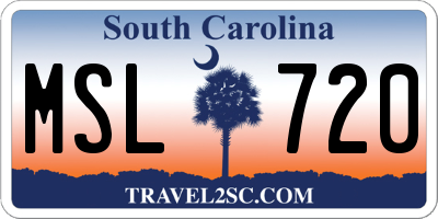 SC license plate MSL720