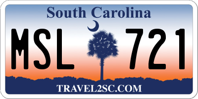 SC license plate MSL721