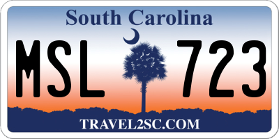 SC license plate MSL723