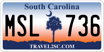 SC license plate MSL736