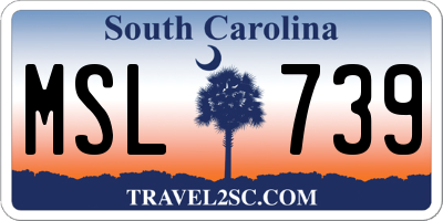 SC license plate MSL739
