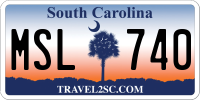 SC license plate MSL740