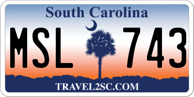 SC license plate MSL743