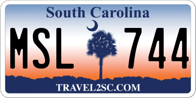SC license plate MSL744