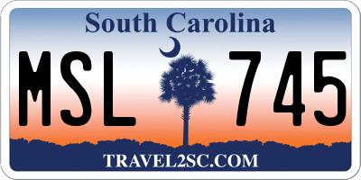SC license plate MSL745