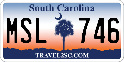 SC license plate MSL746