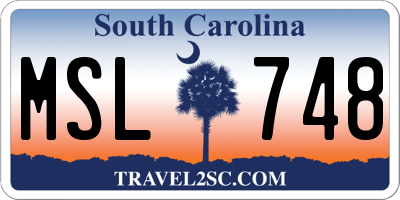 SC license plate MSL748