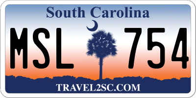 SC license plate MSL754