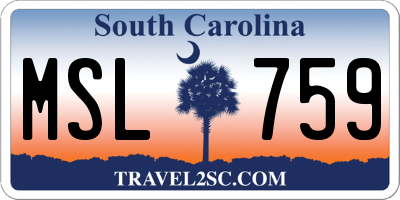 SC license plate MSL759