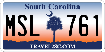 SC license plate MSL761