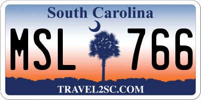 SC license plate MSL766
